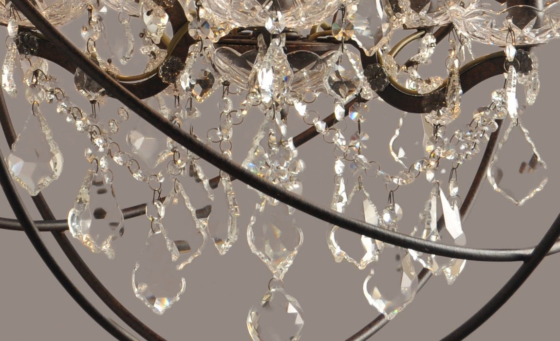 Unique Statement Five Light Metal Chandelier - Bronze