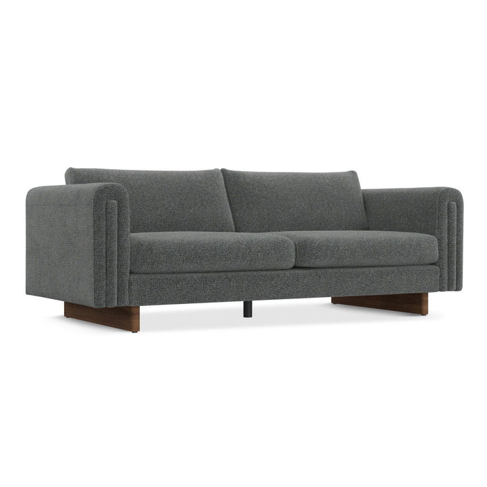 84" Fabric Sofa With Walnut Legs - Dark Gray