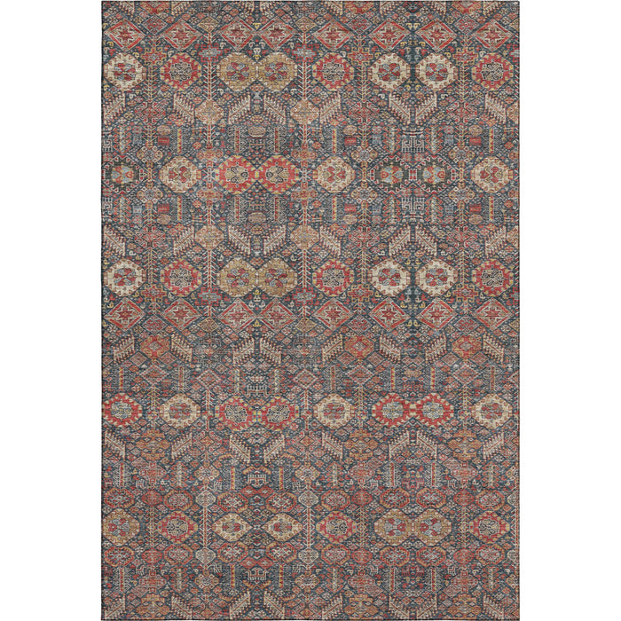 8' X 10' Tribal Washable Area Rug With UV Protection (649898) - Red / Gold / Gray