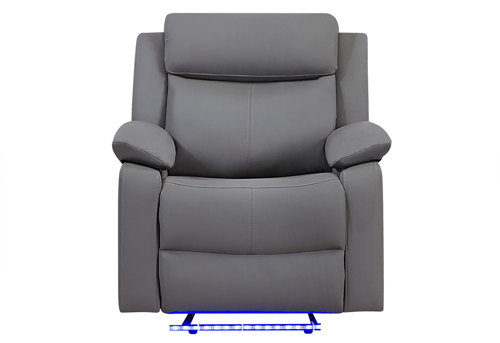U6026 - Glider Recliner With LED - Gray