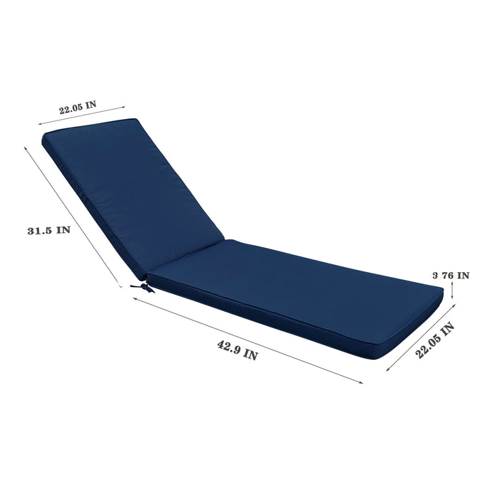 Giga outdoor lounge chair cushion replacement for patio furniture, featuring back and seat cushions for chaise lounge comfort.