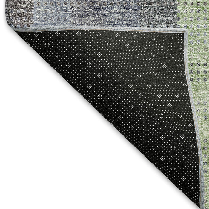 10' X 14' Plaid Washable Area Rug With UV Protection (676482) - Pewter / Gray / Green