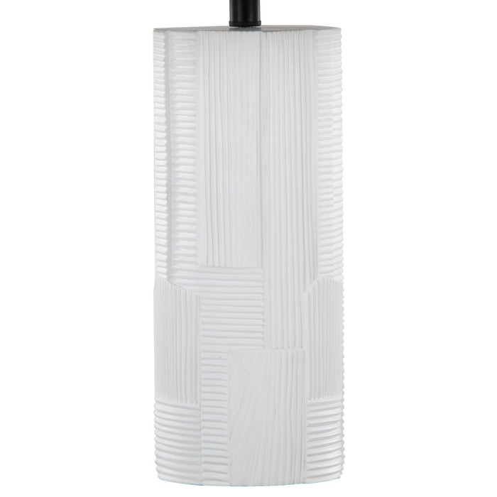 Petra - 26" Polyresin Table Lamp (Set of 2) - Cream Polyresin And Black Metal With Black Linen Shade