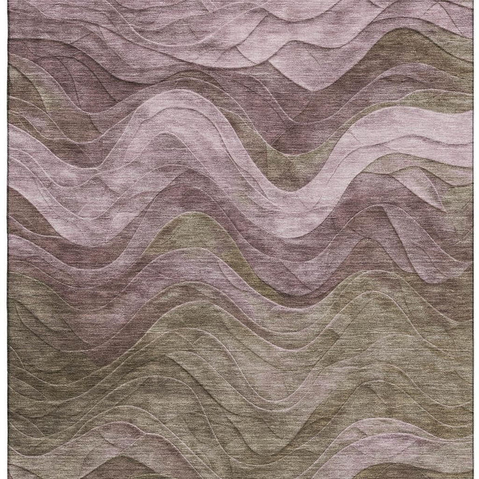 10' X 14' Abstract Washable Area Rug With UV Protection (697620) - Taupe / Beige / Green
