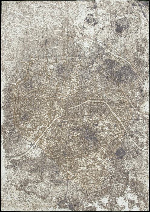 3' x 5' Abstract Non Skid Area Rug - White And Gray