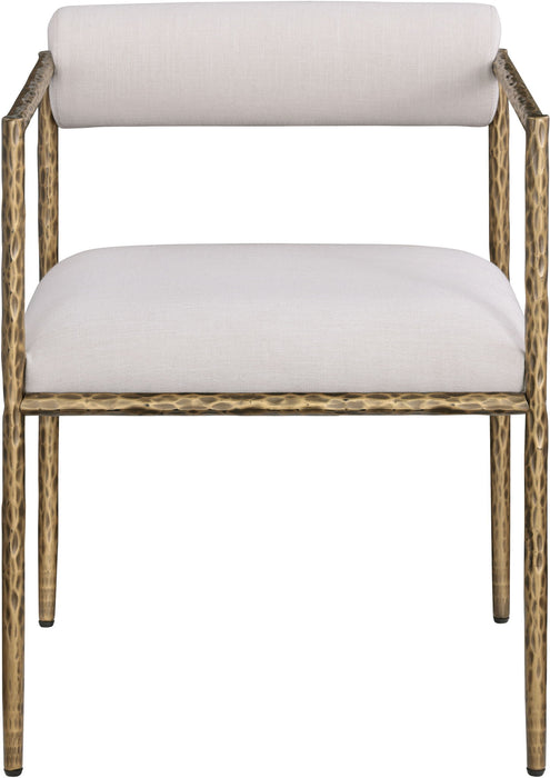 Axis - Linen Textured Beige Fabric Upholstered Dining Chair (Set of 2)