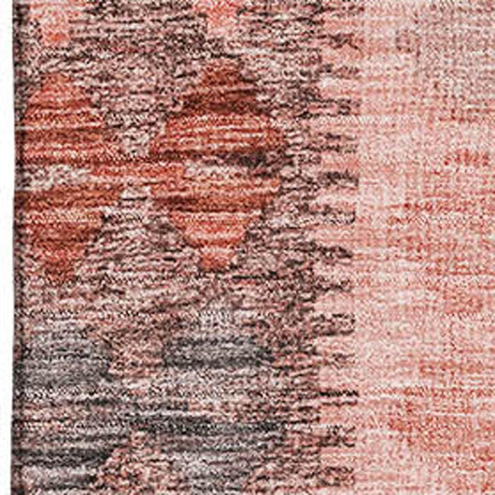 10' X 14' Geometric Washable Area Rug With UV Protection (691854) - Terra Cotta / Gray / Silver