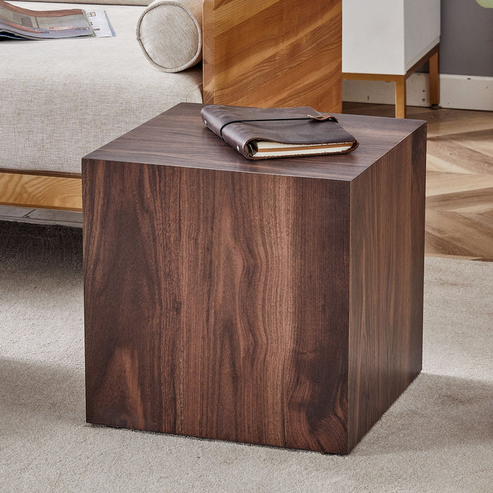 Giga walnut wood grain coffee table with elegant design, perfect for contemporary living room decor.