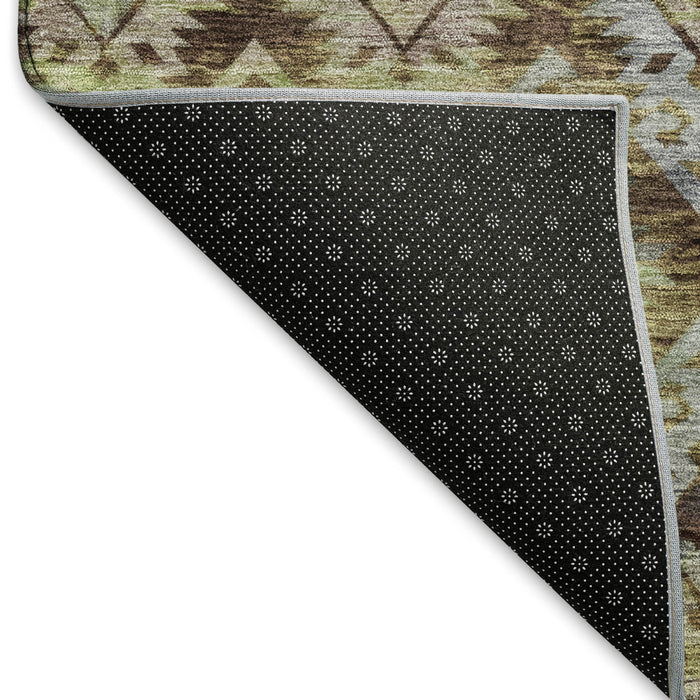 10' X 14' Washable Area Rug With UV Protection (695606) - Brown / Green / Gray