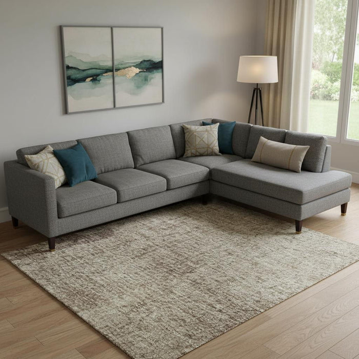 10' X 14' Abstract Washable Area Rug With UV Protection (707623) - Chocolate / Beige