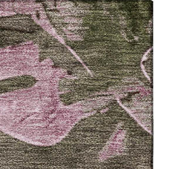10' X 14' Floral Washable Area Rug With UV Protection (706945) - Brown / Pink