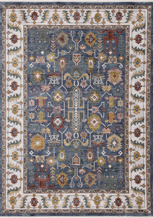 5' X 8' Medallion Area Rug (661369) - Blue / Cream / Yellow