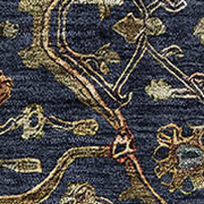 10' X 14' Oriental Washable Area Rug With UV Protection (685480) - Navy Blue / Gold / Copper
