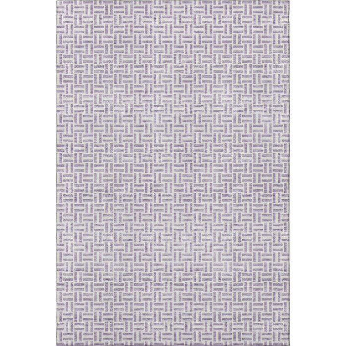 10' X 14' Geometric Washable Area Rug With UV Protection (672428) - Lavender / Ivory