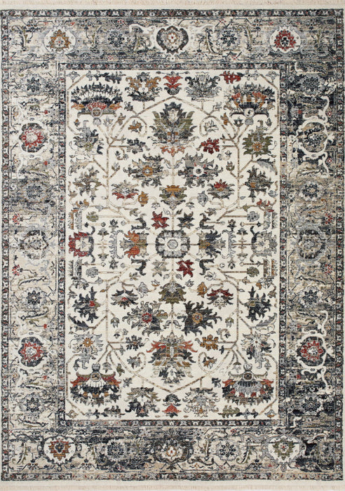 8' X 10' Floral Medallion Area Rug (660164) - Cream / Gray / Red