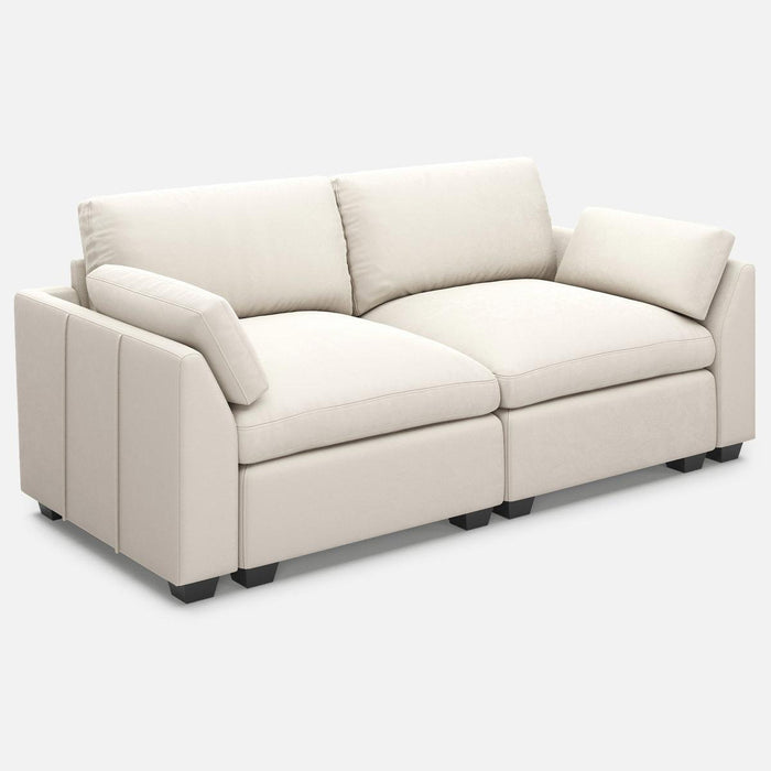 Modular Loveseat - Beige / Black
