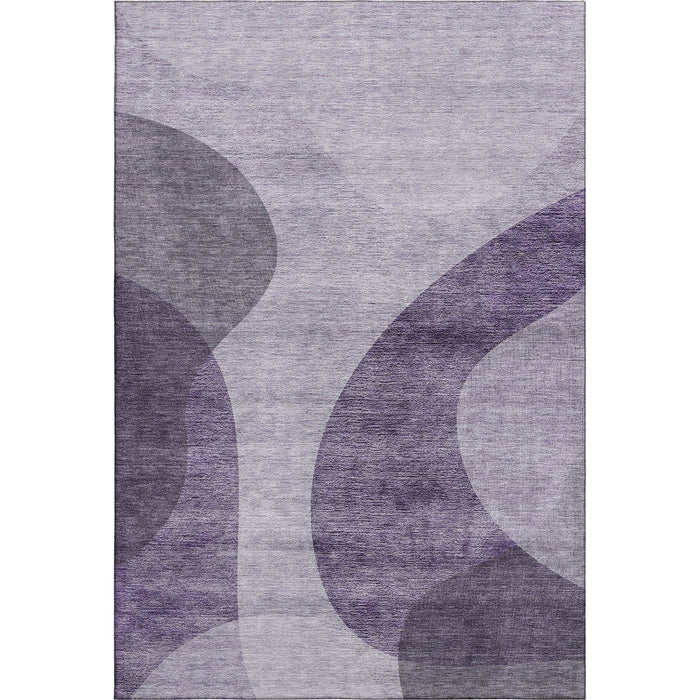 10' X 14' Geometric Washable Area Rug With UV Protection (654850) - Purple / Ivory