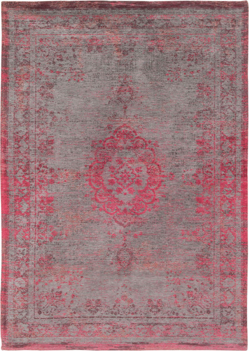 7' x 11' Medallion Non Skid Area Rug - Gray And Pink
