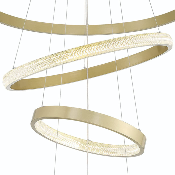 Candle Style Four Light Metal LED Dimmable Chandelier - Gold