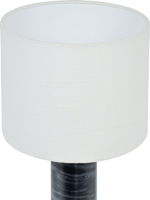 Meridian Furniture Titan textured fabric table lamp with a modern design, featuring a cylindrical shade and sleek base.