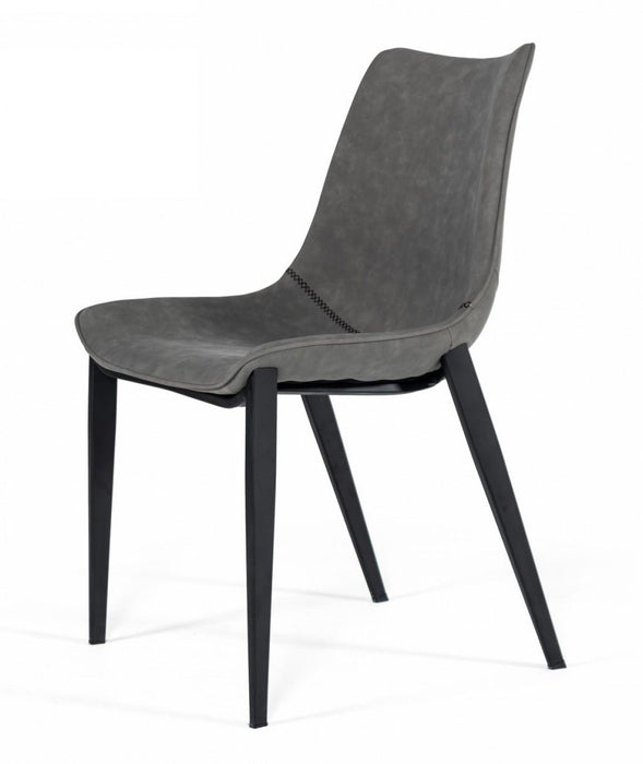 Dining Side Chairs In Faux Leather (Set of 2) - Gray