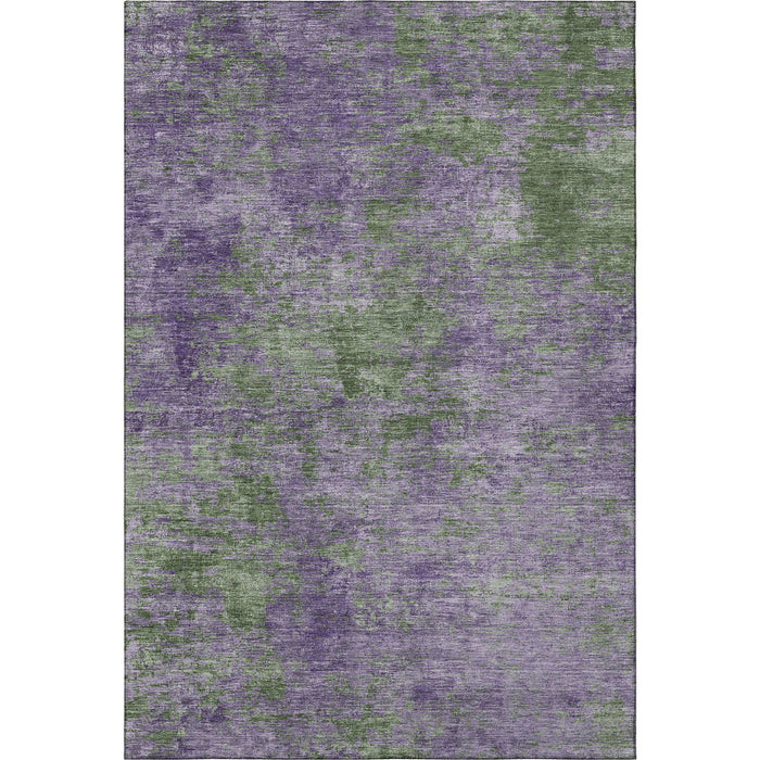 10' X 14' Abstract Washable Area Rug With UV Protection (693210) - Purple / Green