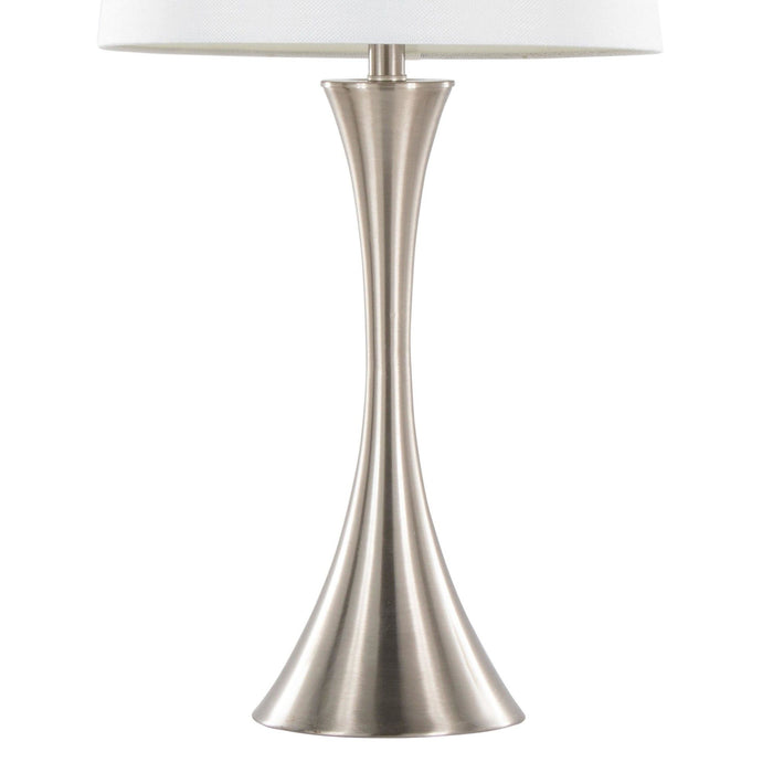 Lenuxe - 24" Metal Table Lamp - Brushed Nickel (Set of 2)