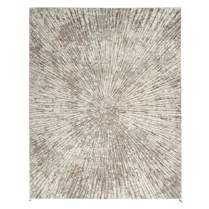 12' X 9' Abstract Area Rug - Gray / Ivory