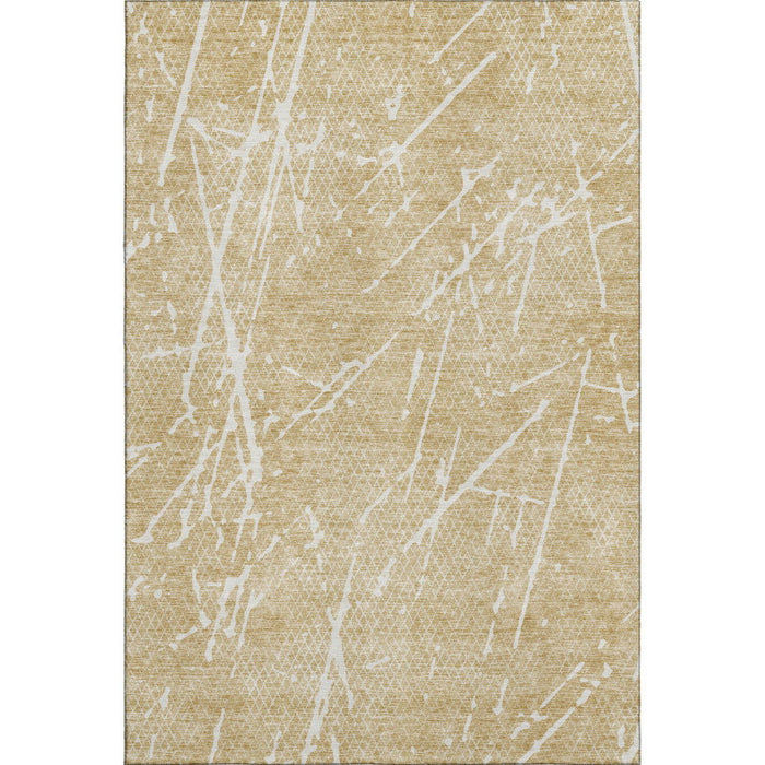 10' X 14' Abstract Washable Area Rug With UV Protection (652815) - Beige / Ivory