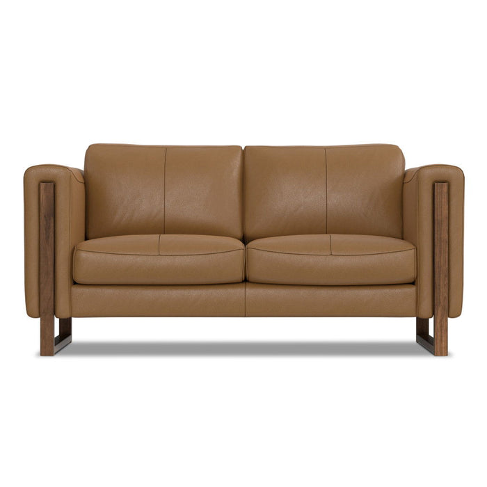 62" Leather Sofa - Brown