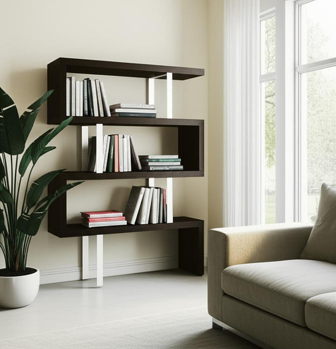 Three Tier Etagere Bookcase (555014) - Black / Silver