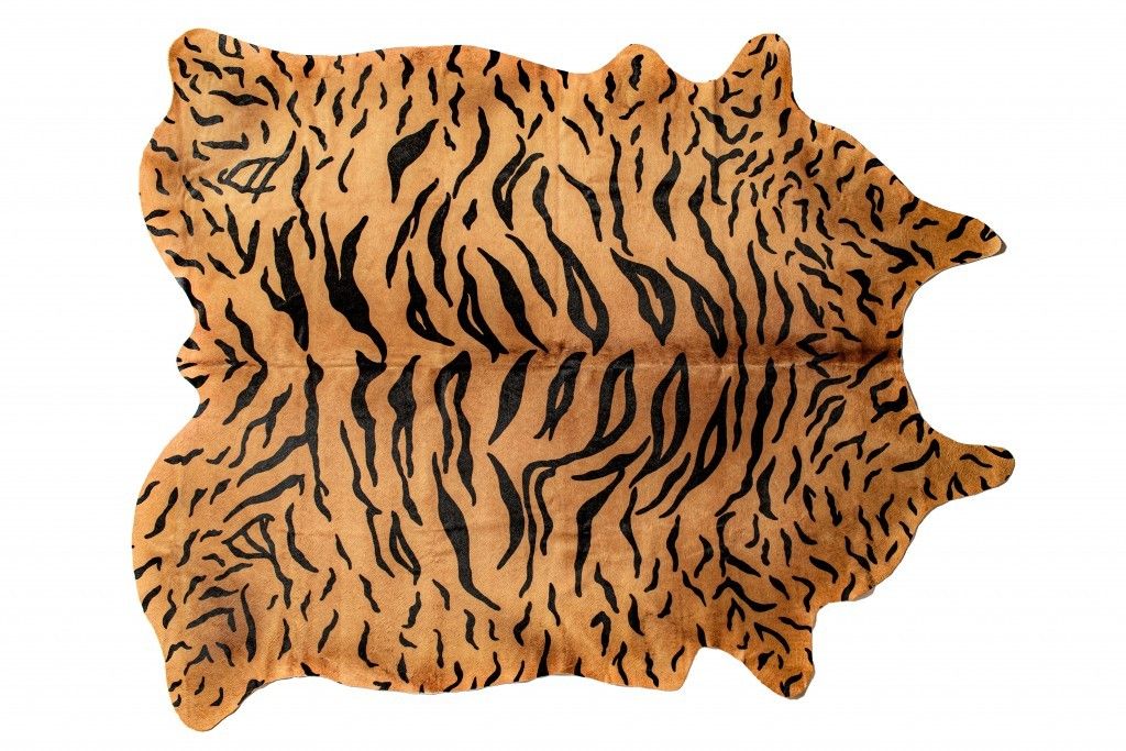5' x 7' Cowhide Animal Print Handmade Area Rug - Natural Brown And Black