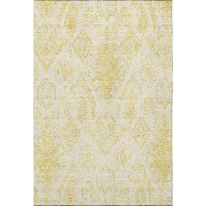 10' X 14' Moroccan Washable Area Rug With UV Protection - Gold And Ivory