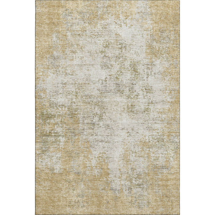 10' X 14' Abstract Washable Area Rug With UV Protection (674904) - Wheat / Ivory