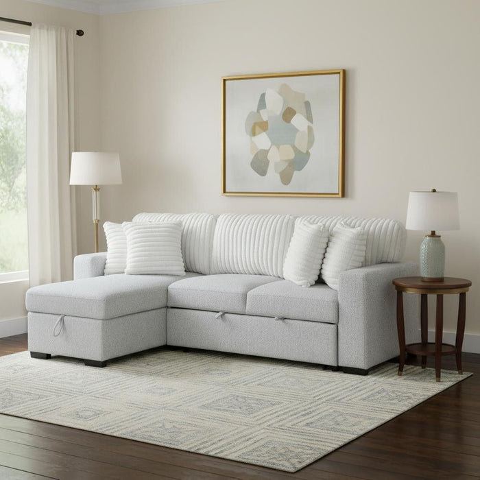 Sleeper USB Sofa Toss Pillow With Black Legs - Gray / White