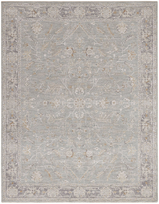 9' X 13' Floral Distressed Area Rug (564192) - Blue