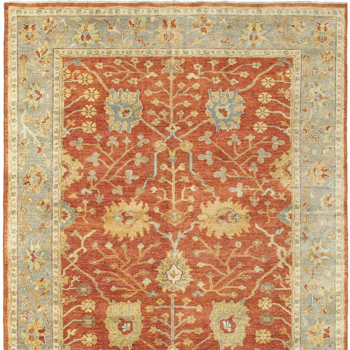 6' X 9' Wool Oriental Hand Knotted Area Rug - Red And Gray