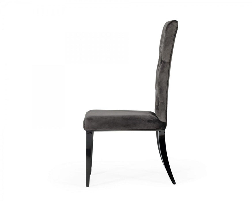 Velvet Dining Side Chairs (Set of 2) - Gray