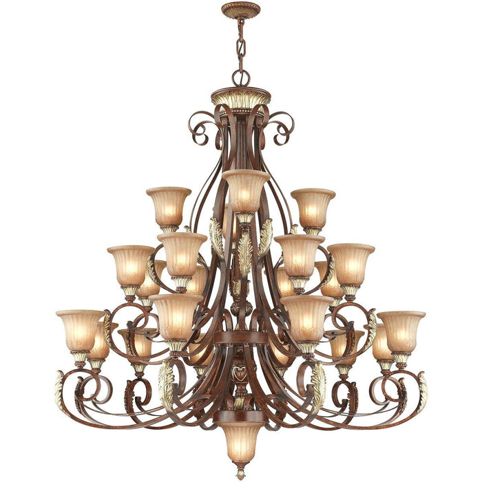 56" Multi Light Metal Dimmable Chandelier With Shades - Bronze