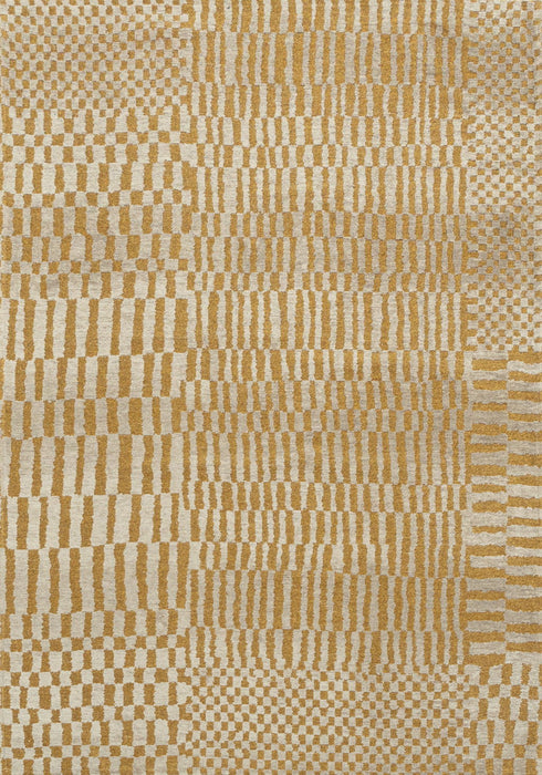 8' X 11' Geometric Berber Washable Area Rug With UV Protection (609859) - Gold / Beige