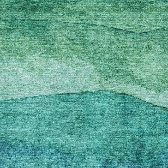 10' X 14' Striped Washable Area Rug With UV Protection (697596) - Teal / Green