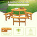 Giga 6-person outdoor wooden picnic table with built-in benches, suitable for patio, backyard, or garden gatherings.