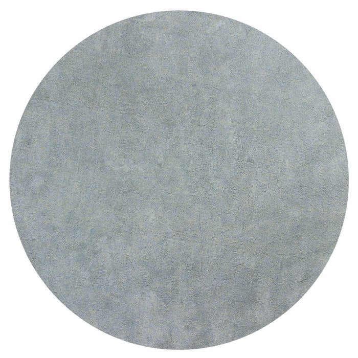 8' Round Polyester Heather Area Rug - Blue