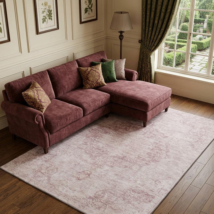 10' X 14' Oriental Washable Area Rug With UV Protection (692310) - Pink / Ivory