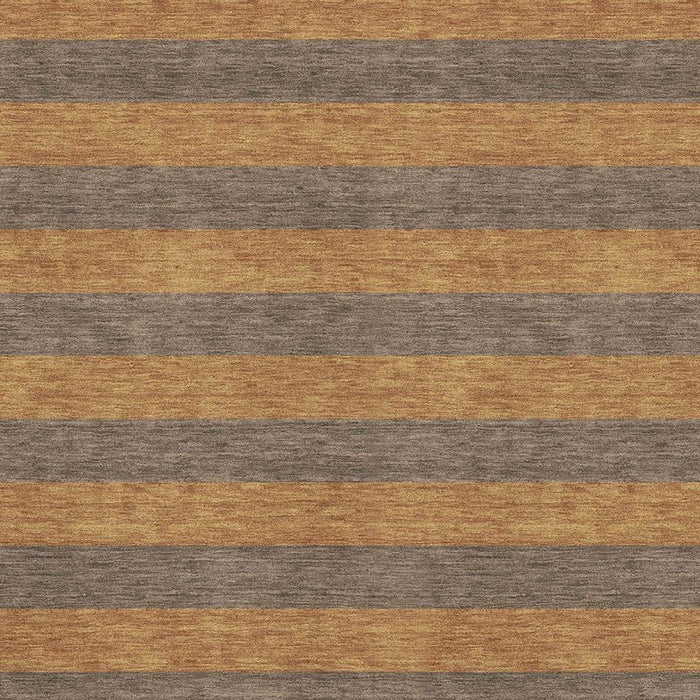 8' X 10' Striped Washable Area Rug With UV Protection (647744) - Chocolate / Copper