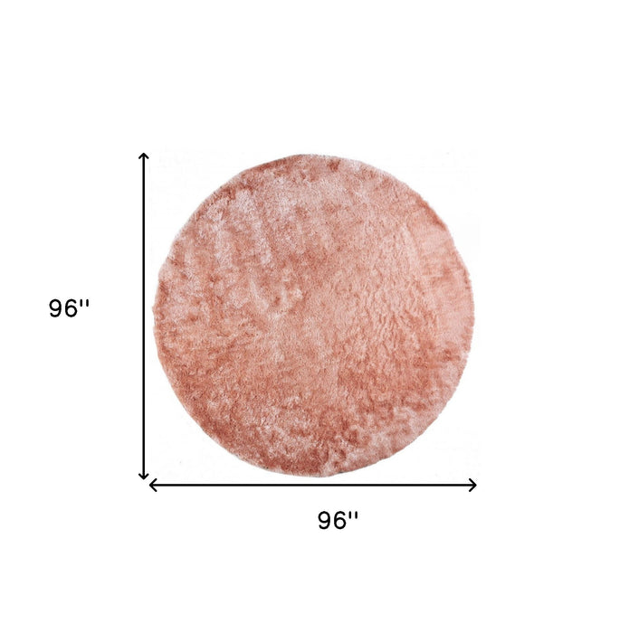 8' Round Shag Tufted Handmade Area Rug - Pink