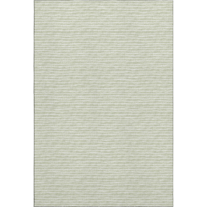 9' X 12' Striped Washable Area Rug With UV Protection (645210) - Light Gray / Ivory