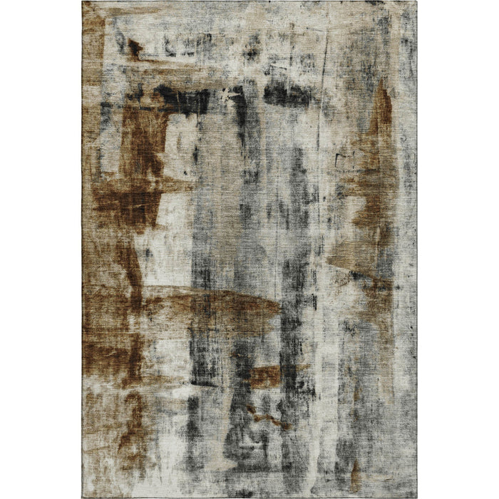 10' X 14' Abstract Washable Area Rug With UV Protection (719298) - Taupe / Charcoal / Brown