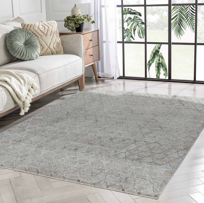 9' x 12' Moroccan Stain Resistant Area Rug - Beige