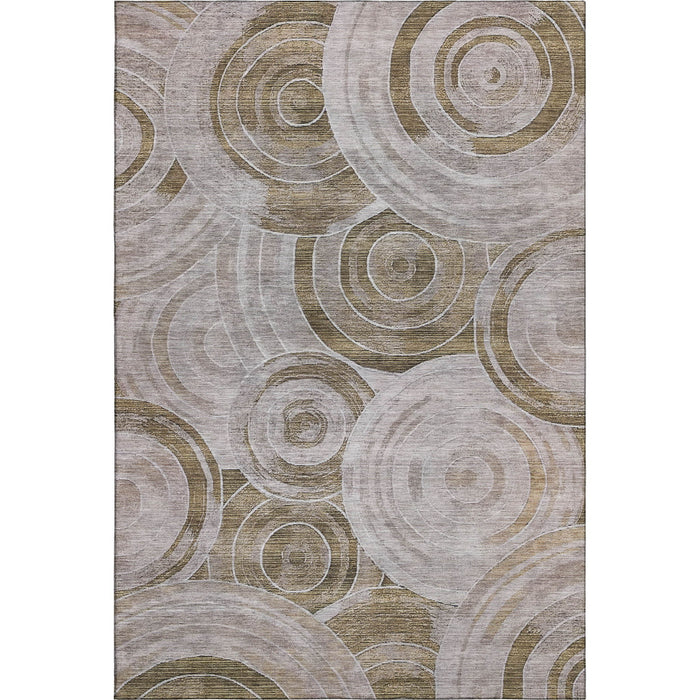 10' X 14' Geometric Washable Area Rug With UV Protection (700071) - Brown / Gray